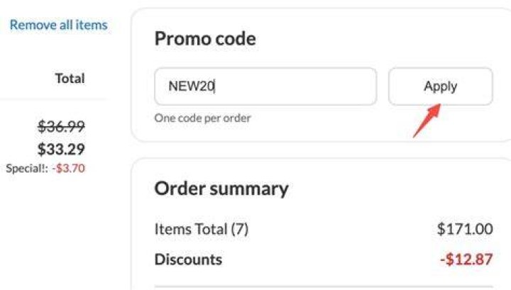 Apply coupon code in checkout