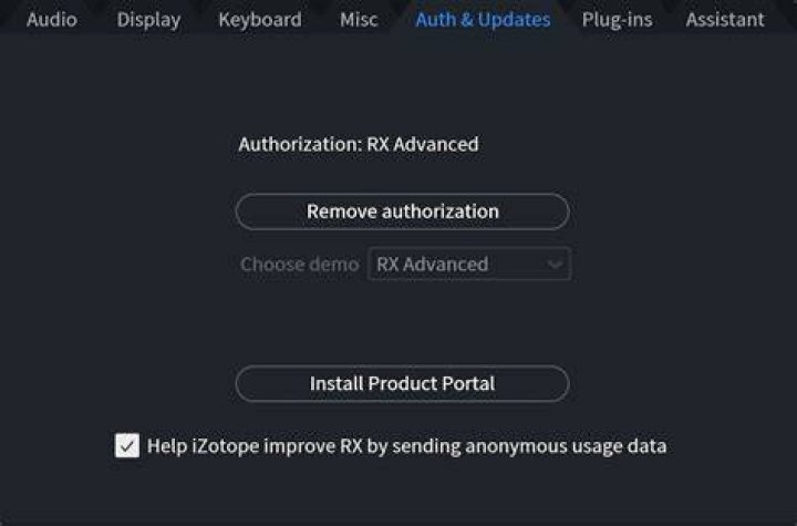 Auth and updates tab