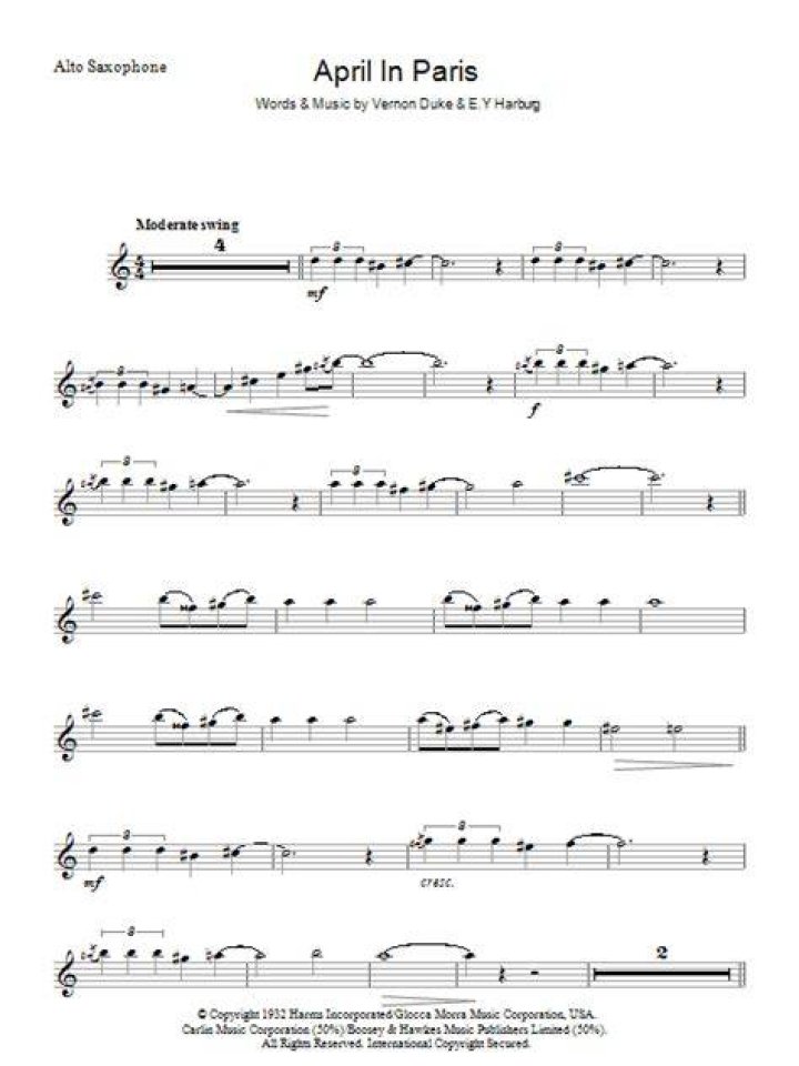 Basie April In Paris sheet music for piano solo [PDF]