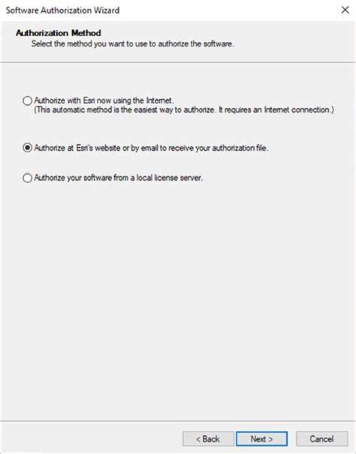 Choose Offline Authorization Method