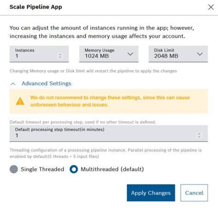 Default processing step