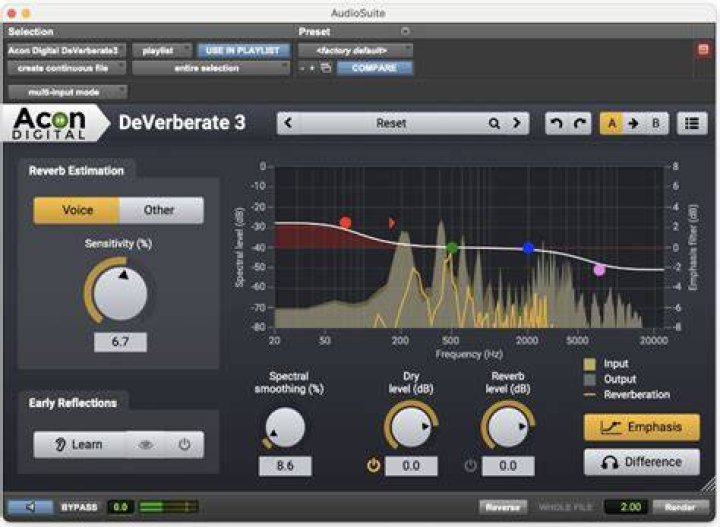 Dialogue De-reverb module