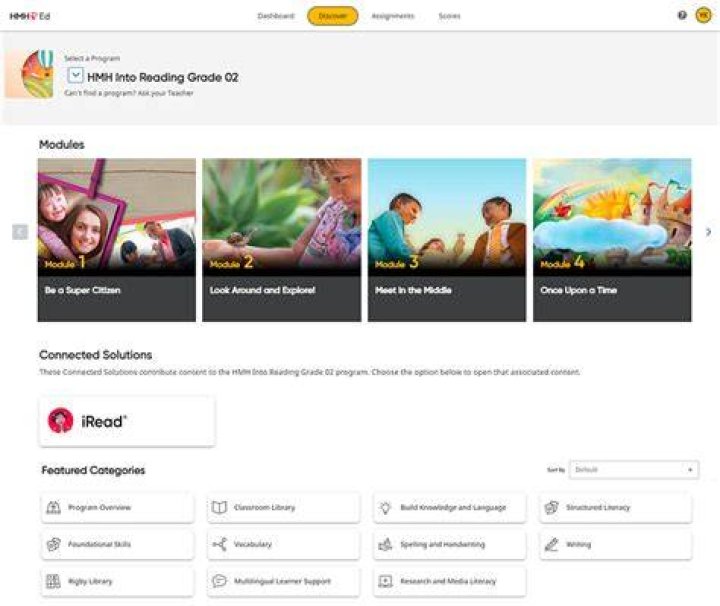 Discover page showing selected program Discover page showing selected program