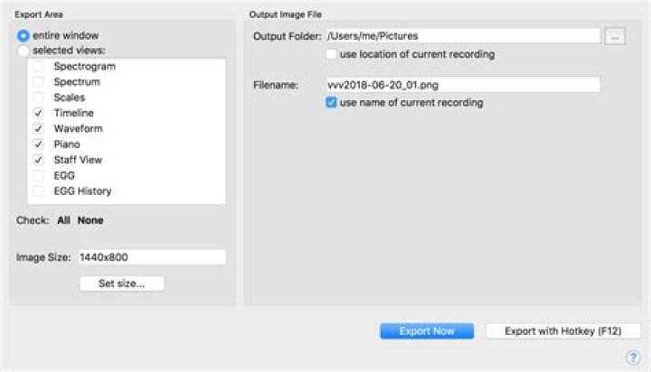 Export Screenshot Dialog