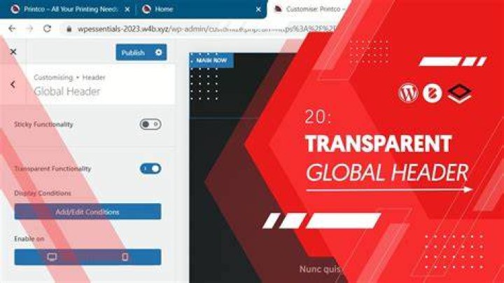 Global Controls in Header