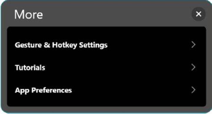 Global gesture settings