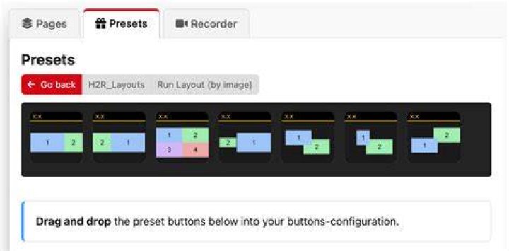 Module presets button