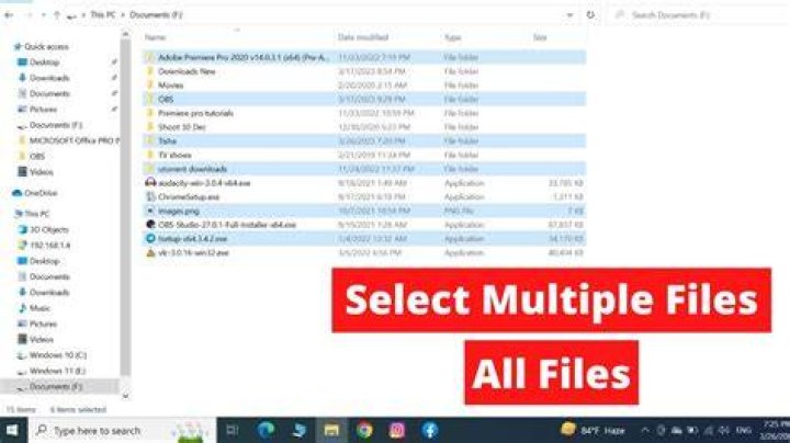Multiple files open arrow