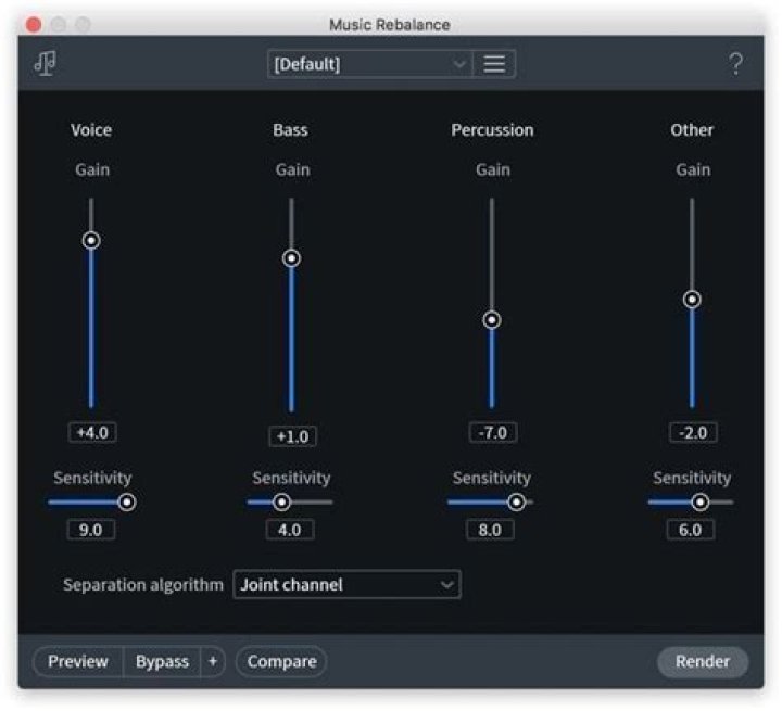 Music Rebalance module interface