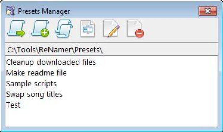 Presets Manager Window