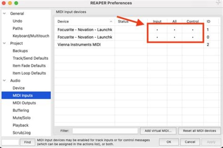 REAPER MIDI Setup Step 3