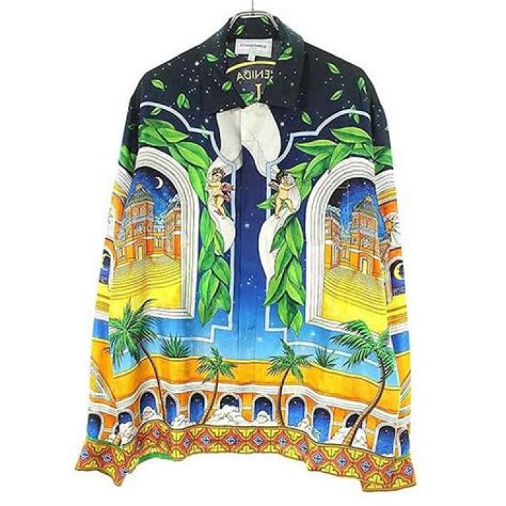 SOLOCASABLANCA 23SS SILK CUBA COLLAR SHIRT SOLOAMIRI