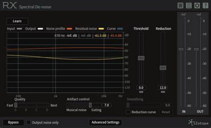 spectral de-noise interface