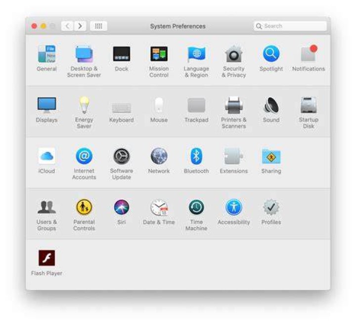 System Preferences Panel 