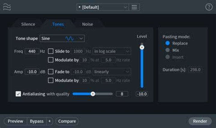 Tones tab
