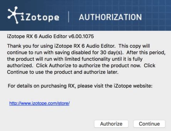 Trial mode 1st auth wizard screen