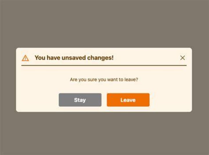 Unsaved changes prompt