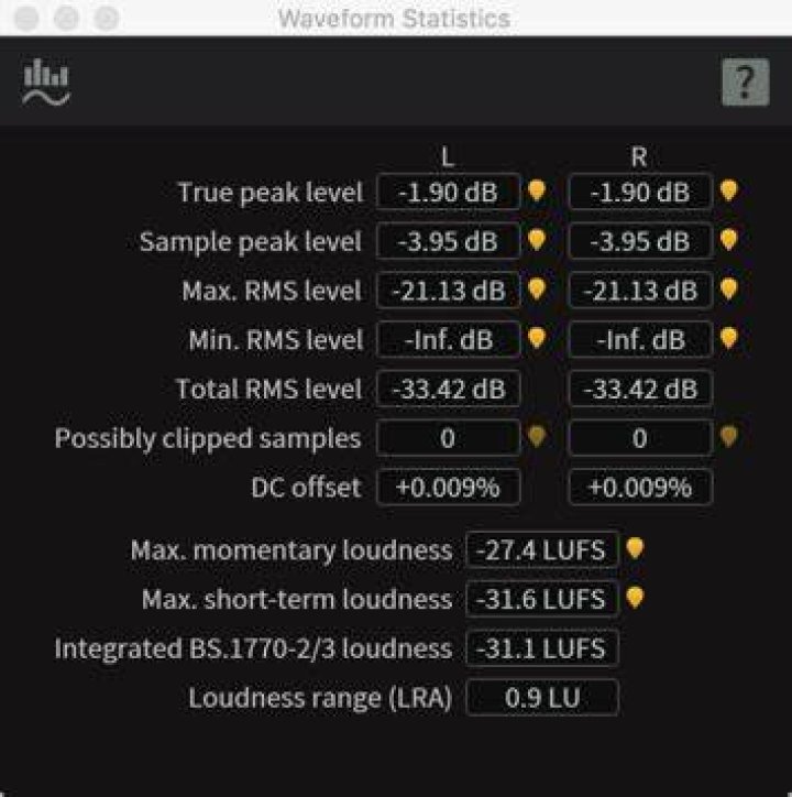 waveform stats window