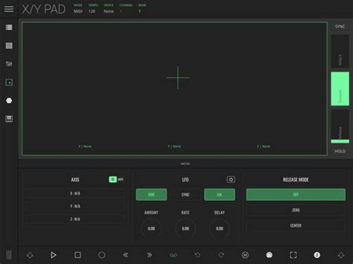 XY pad controller view